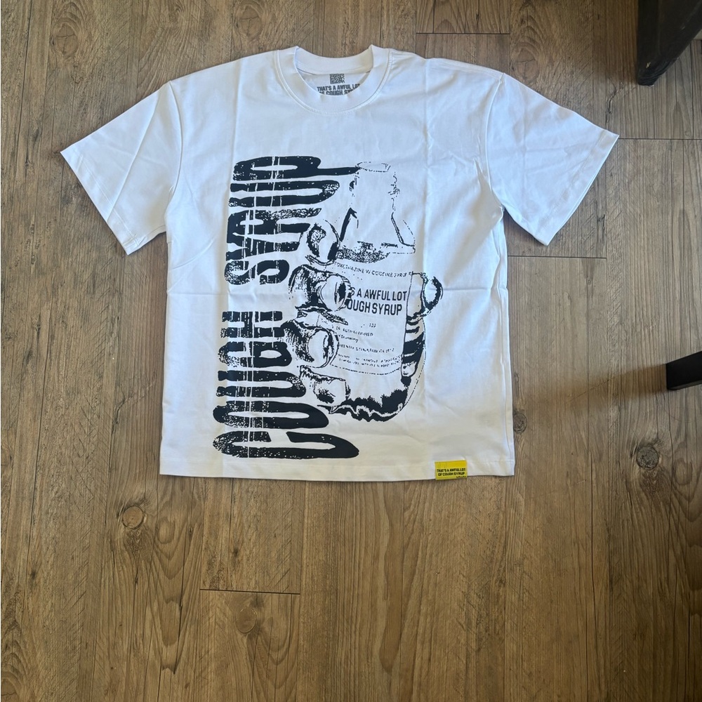 White Graphic Tee with Bold Print